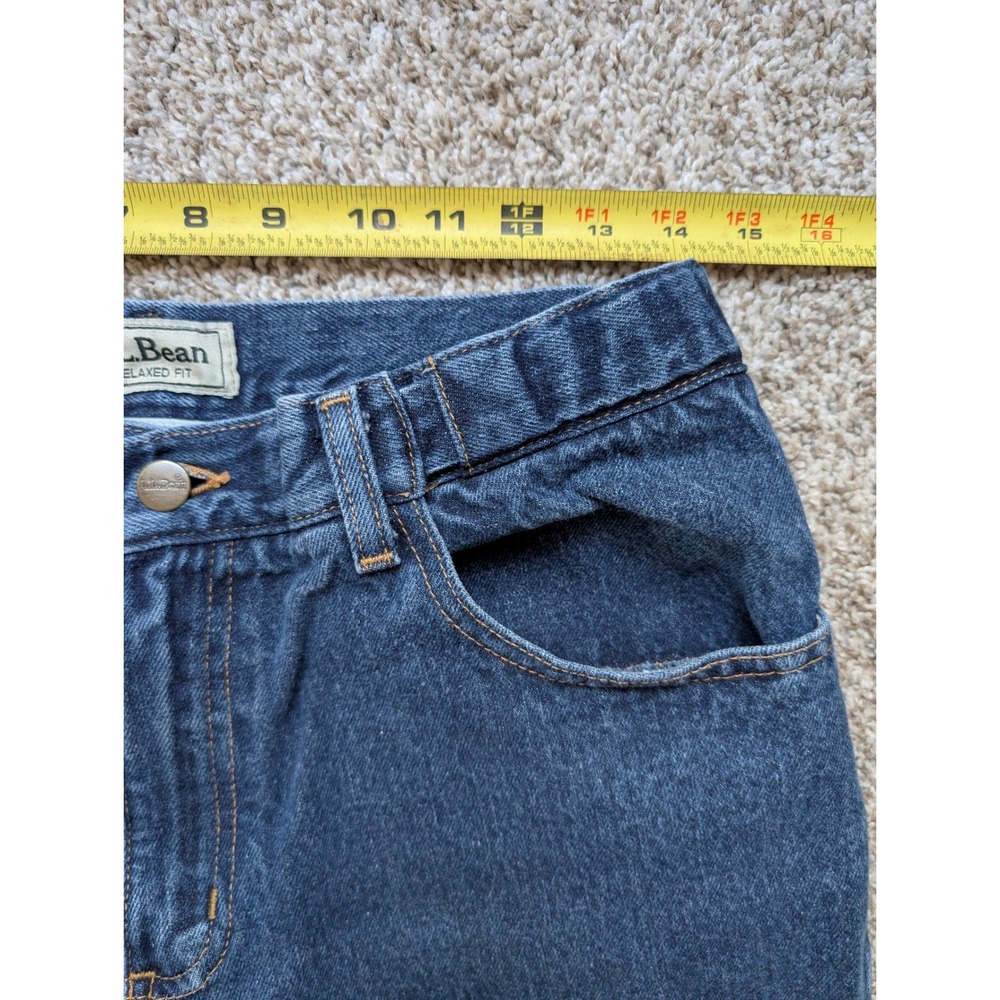 LL Bean Relaxed Fit Jeans Womens 12 P Blue Excellent Comfort Waist Vintage - Picture 8 of 9